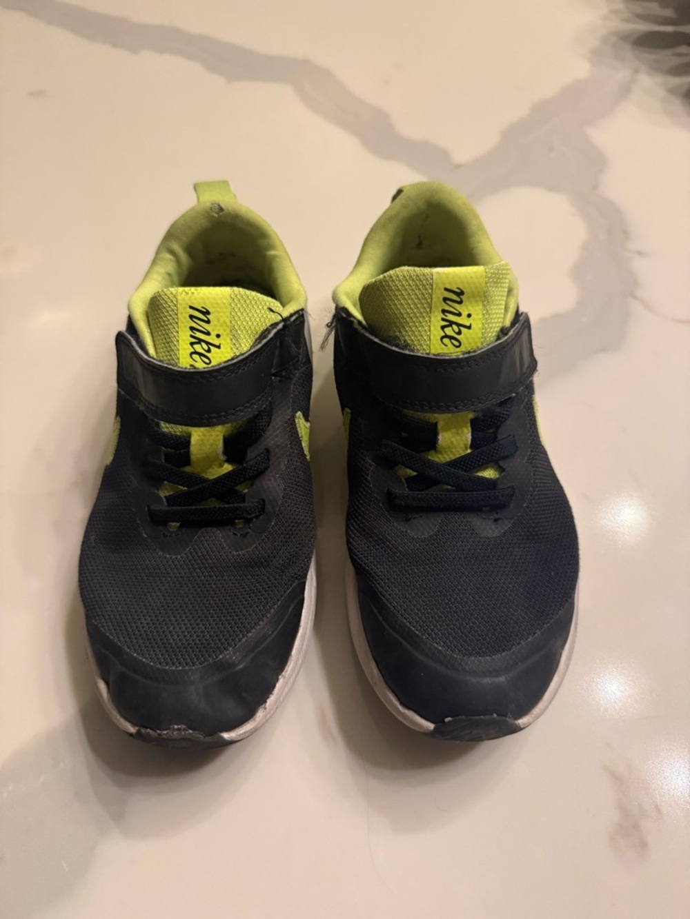 Nike Kids Neon Green and Black Slip-On Sneakers